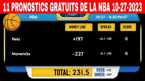 pronostic nba aujourd'hui